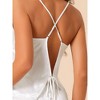cheibear Women's Sliky Satin Sleeveless Cami Sleepwear with Shorts Lounge Pajamas Set - 4 of 4