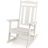 Costway Patio Rocking Chair All-Weather HDPE Rocker High Back Porch White\Grey\Turquoise