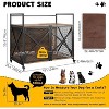Furniture Style Dog Crate, Farmhouse Dog Kennnel Furniture with Wheels, 4 Latches, Large Heavy Duty Dog Cage,Rustic Brown - 3 of 4