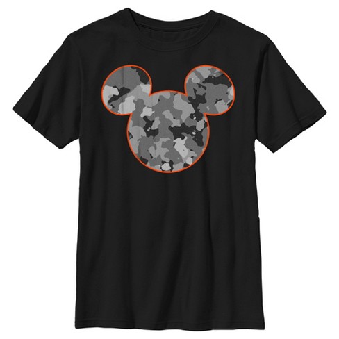 Boy s Disney Mickey Mouse Camo Silhouette T Shirt Black Large