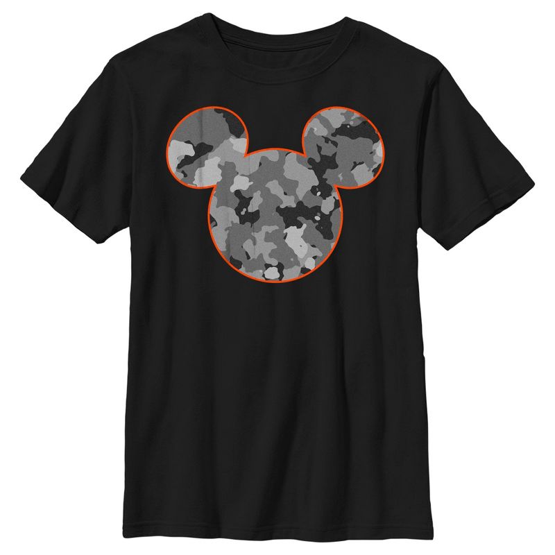 Boy's Disney Mickey Mouse Camo Silhouette T-Shirt, 1 of 6
