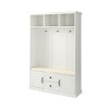 TIRAMISUBEST 3-in-1 Design Hall Tree with 3 Hooks , Modern Coat Hanger with Open Storage, Entryway Bench with 2 Drawers and Cabinets - 3 of 4