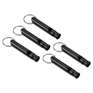 Unique Bargains Aluminum Alloy Camping Hunting Outdoor Survival Signal Whistles with Keychains 5 Pcs - 1 of 4