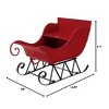 FURNIinspire Decorative Holiday Scene Props Large Iron Sleigh Distressed Christmas Santa Holiday Decoration, Home Decor, Red, 14.5"*10"*11" - 3 of 4