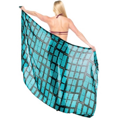 LA LEELA Women's Bikini Skirt Sarong Swimsuit Cover up Summer Wraps Bathing suit Swimwear Beach Wrap Skirts for Women One Size Green, Tie Dye Design