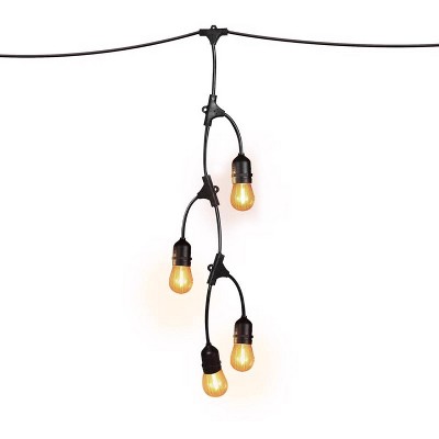 12 ft Warm White LED Outdoor String Lights with Clear Bulbs