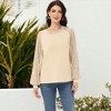 Anna-Kaci Women's Casual Sequin Ballon Long Sleeve Blouse Loose Round Neck Matching Top Party - 3 of 4