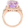 Pompeii3 9 1/2ct Oval Amethyst Vintage Halo Diamond Ring 14k Rose Gold - 3 of 4
