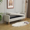 Bella Depot 65.35"W Corduroy Storage Bench with Armrests and Two bolster Pillows for Living Room, Entryway and Bedroom - 3 of 4