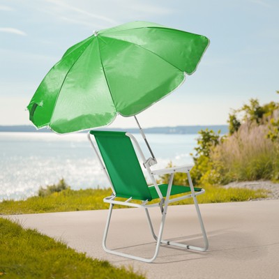 KTMBDW Folding Beach Chair with Umbrella for Adults, Lightweight Porable Camping Chair with 265lbs Capacity for Travel Picnic Concert & Outdoor