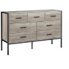 XIYUYEU 6/7 Drawers Dresser for Bedroom,Modern Dresser with Black Pulls and Steel Frame,Dressers for Kids Room,Living Room,Gray/Brown - 4 of 4