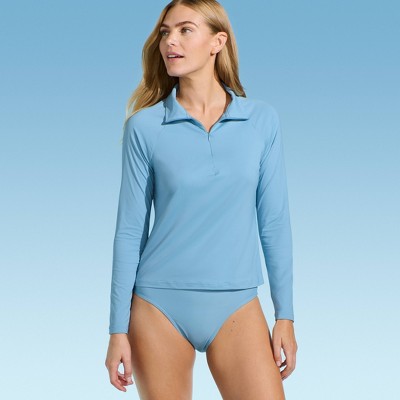 Lands' End Women's Quarter Zip Rash Guard