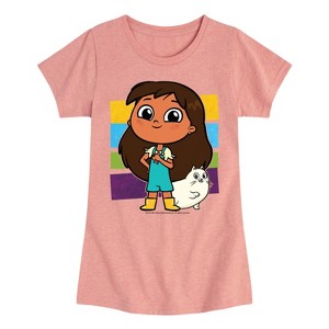 Girls' - Rosie's Rules - Rosie And Gatita Fitted Short Sleeve Graphic T-Shirt - 1 of 4