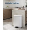 13 Gal and 2.6 Gal Trash Can Combo Set, Kitchen Trash Can and Bathroom Trash Bin with Lid, Step-On Rustproof Garbage Bin with Inner Bucket - 2 of 4