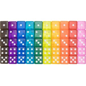 Slickblue 50 Vintage Translucent Dice – 16mm D6 in Classic Colors for Games, Crafts, and Classrooms - 1 of 3
