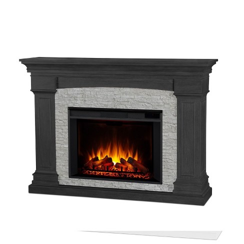 Deland 63" Grand Electric Fireplace in Gray Stone by Real Flame - image 1 of 4