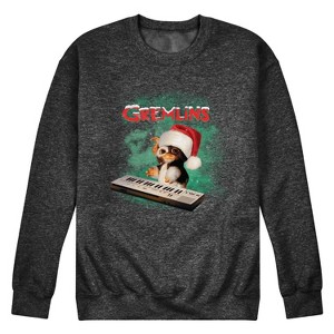 Men's - Gremlins - Holiday Gizmo Playing Keyboard Graphic Fleece Sweatshirt - 1 of 4
