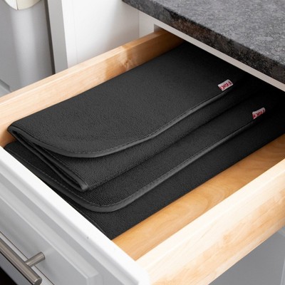 Black Microfiber Reversible Foldable Dish Drying Mat Set