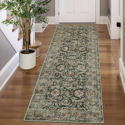 Vintage Living Room Rug 8x10 Area Rugs Non Slip Washable Bedroom Rugs, Low Pile Stain Resistant Soft Carpet for Dining Room Living Room