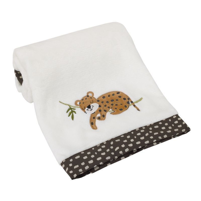 NoJo Jungle Gym Super Soft Baby Blanket with Cheetah Applique, 1 of 5