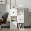 Costway 6-Cube Bookcase Storage Organizer with 3 Open Cubes 3 Drawers for Home Office White/Brown - 2 of 4