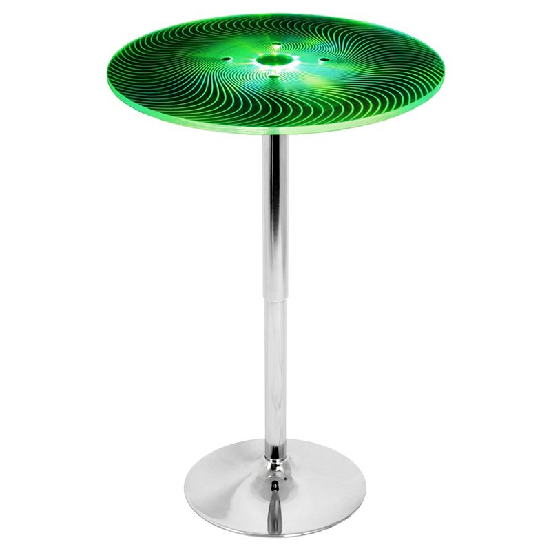 23&#34; Spyra Contemporary Adjustable Light Up Bar Height Pub Table Clear Acrylic - LumiSource, 3 of 9