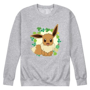 Men's - Pokémon - Eevee Leaves Graphic Fleece Sweatshirt - 1 of 4