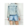 Women's Stripe Rhinestone Distressed Denim Jacket - Veveret - 2 of 4