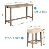 4 Piece Bar Table Set With Power Outlet, Bar Table Set With Chairs, Bar Table With Stools, Behind Couch Table With 3 Padded Stools-Cuddlewood - 4 of 4