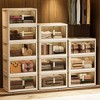 19.69" Plastic Foldable 4-Tier Side Storage Cabinet with Magnetic Door and Wheels for Home, Closet, Kitchen - 4 of 4