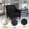 Black Contemporary style armchair, upholstered armchair with concave armrests - 2 of 4
