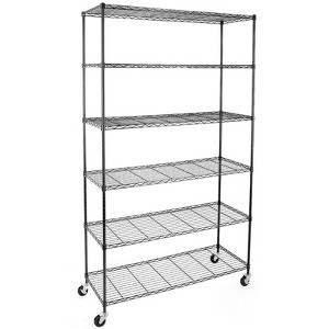 Empire Digilabs NSF Certified Storage Shelves on Wheels, Metal Shelves for Storage with Adjustable Stand, 6-Tier Wire Shelving Unit - 1 of 4