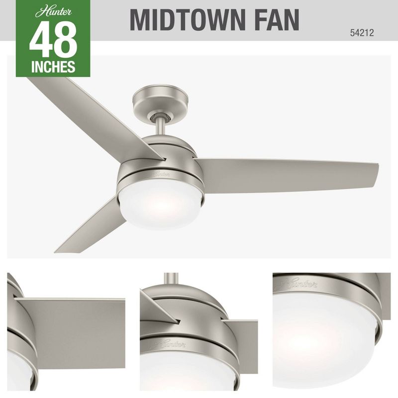 48" Midtown Ceiling Fan with Remote (Includes LED Light Bulb) - Hunter Fan, 4 of 13