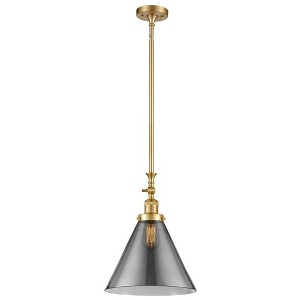 Cone - 1 Light Stem Hung Tiltable Mini Pendant In Industrial Style-18 Inches Tall and 12 Inches Wide - 1 of 1