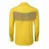 Men's Western Cowboy Fringe Shirt Long Sleeve Rose Embroidered Slim Fit Button Down Shirt - 3 of 4