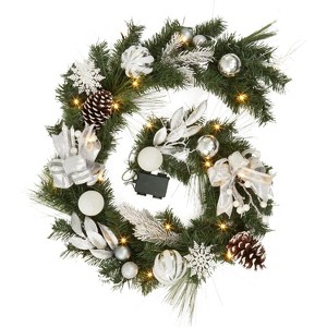 COZONY 6FT Prelit Christmas Garland with Lights, Xmas Garland for Fireplace, Mantle, Staircase, Indoor Outdoor Decor - 1 of 4