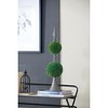 Gulches D7x26.5" Artificial Two-Tiered Boxwood Sphere Topiary on Metal Spire - 3 of 4
