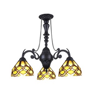 Chloe Lighting Georgia Tiffany-Style Victorian Stained Glass Mini Chandelier 21" Width - 1 of 3
