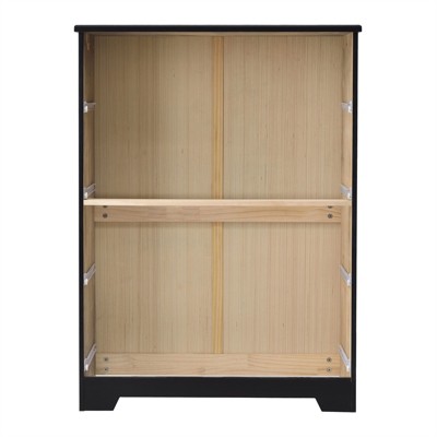 Isabela Black Solid Pine Wood 4 Drawer Chest Dresser