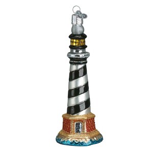 Old World Christmas 5.5 Inch Cape Hatteras Lighthouse Diamond Shouls Tree Ornaments - 1 of 3