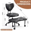 GDFStudio Lani Modern 360° Swivel Upholstered Meditation Chair with Adjustable Height and Casters - 3 of 4