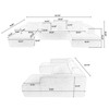 Aukfa U-Shape Sectional Sofa Reversible & Spacious Couch Set - 3 of 4