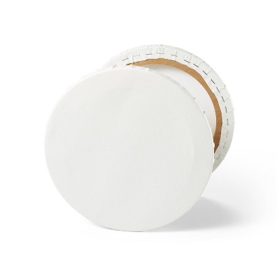 10&#34; Round Stretched Canvas White - Mondo Llama&#8482;