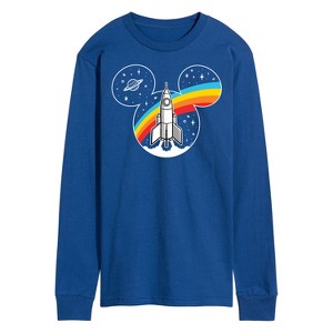 Men's - Disney - Mickey Mouse Retro Space Logo Long Sleeve Graphic T-Shirt - 1 of 4