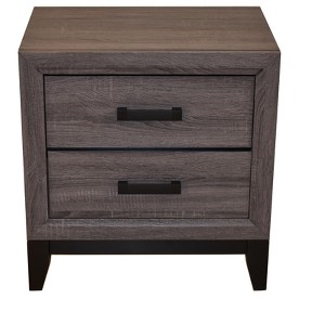 Gulches Contemporary 2-Drawer Wooden Nightstand with Rustic Finish, Dovetail Construction & Chippendale Legs - 1 of 4