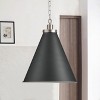 Dewdrop Modern Brushed Nickel 1-Light Single Cone Metal Pendant Light for Kitchen Island - 2 of 4