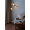 ALOADECOR Rattan Floor Lamp  3-Light Standing Lamp with Brass Frame, Marble Base & Woven Shades, Foot Switch for Bedroom - 2 of 4