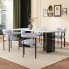 Set of 2 Upholstered Dining Chairs Arm Chairs Accent Chairs with Metal Legs -ModernLuxe - 2 of 4