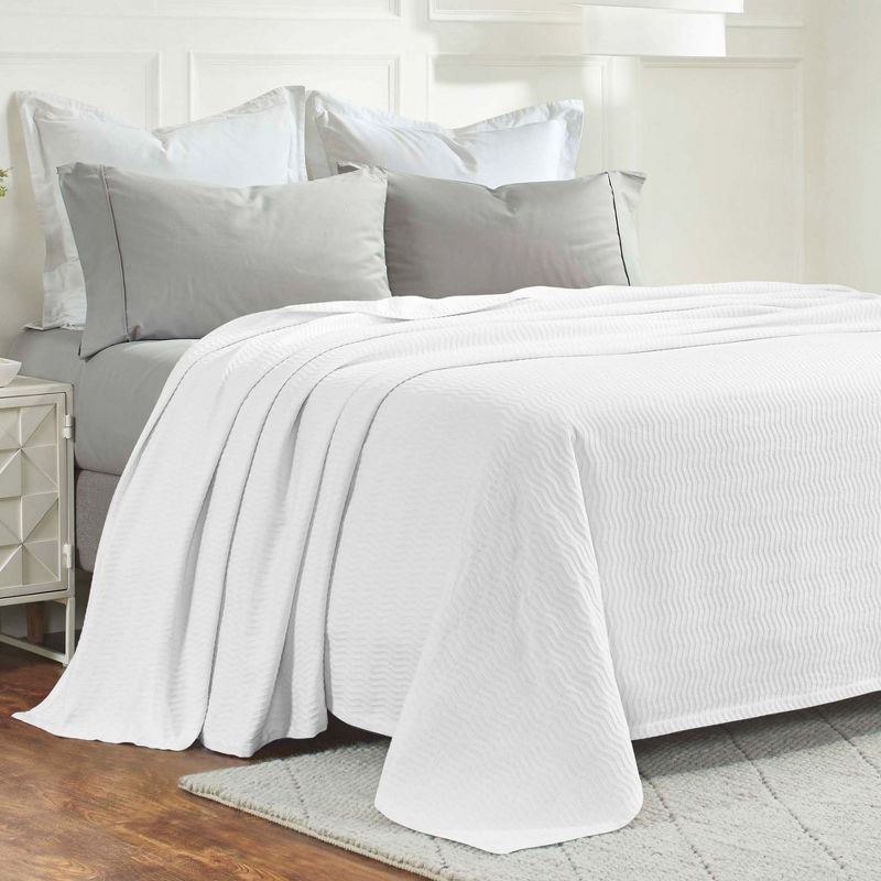 Modern Cotton Textured Chevron Lightweight Woven Blanket by Blue Nile Mills, 5 of 11