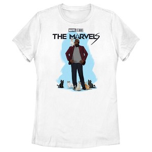 Women's The Marvels Nick Fury and Cats T-Shirt - 1 of 4